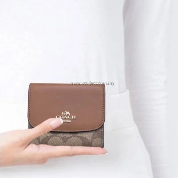 Coach Original Brown-tan SIGNATURE COATED CANVAS Wallet EUC-AUTHENTIC🍂 - Picture 1 of 13